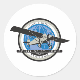 Sticker Rond Vol historique Charles Linberg