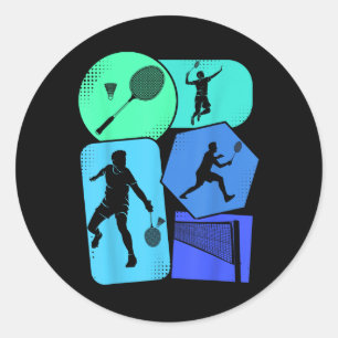 Sticker Rond Volant de badminton enfants garçons jeunesse homme