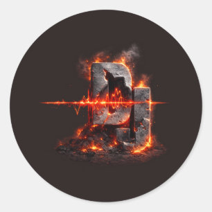Sticker Rond Volcanic Pulse DJ