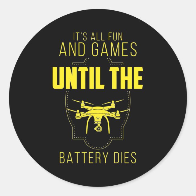Sticker Rond Voler Drone Est Mon Jeu (Devant)