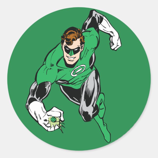 Sticker Rond Voler vers l'avant de la lanterne verte (Devant)