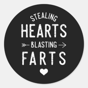 Sticker Rond Voleurs de cœurs pets explosifs Saint Valentin drô