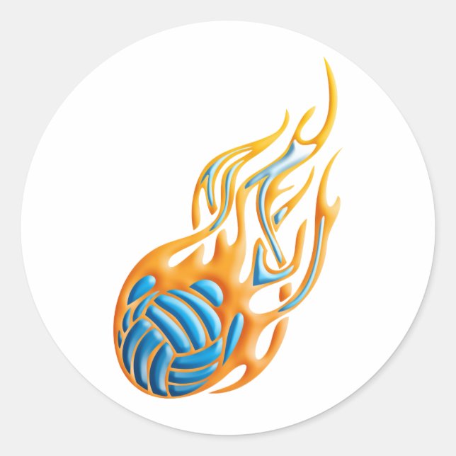 Sticker Rond Volley-ball (Devant)