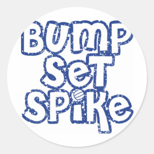 Sticker Rond Volley-ball bleu Silla