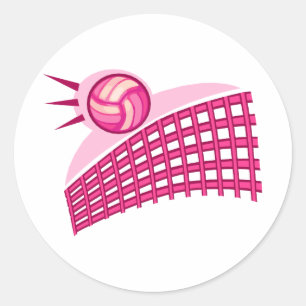 Sticker Rond Volley-ball et net