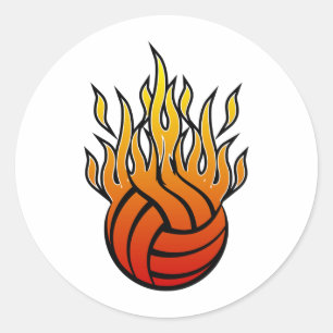 Sticker Rond Volley-ball flamboyant