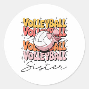 Sticker Rond Volley-ball super Soeur Coquette Bow Volley