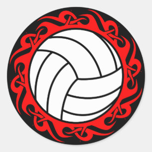 Sticker Rond volley-ball tribal