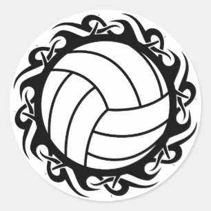 Sticker Rond volley-ball tribal