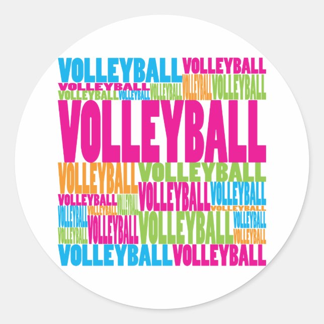 Sticker Rond Volley coloré (Devant)
