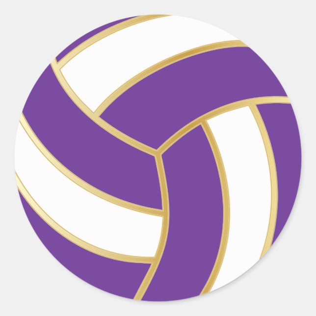Sticker Rond Volley violet, or et blanc (Devant)