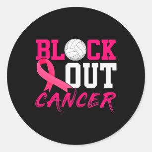 Sticker Rond Volleyball Cancer du sein Sensibilisation Bloquer
