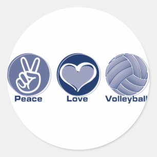 Sticker Rond Volleyball d'amour de paix