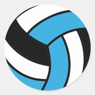 Sticker Rond Volleyball de bleus layette et de blanc