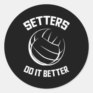 Sticker Rond Volleyball filles réglages faire mieux