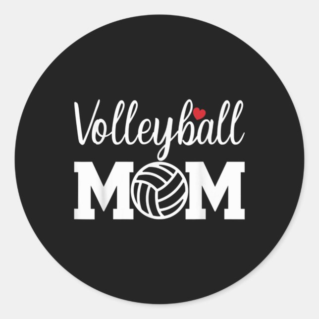Sticker Rond Volleyball Maman mignonne Maman Vie Volleyball Jou (Devant)