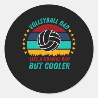 Sticker Rond Volleyball Papa - Fête des pères Cool Cadeau
