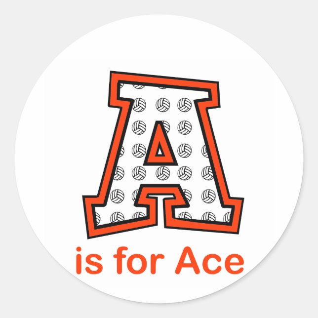 Sticker Rond VolleyChick A est pour Ace (Devant)