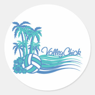 Sticker Rond VolleyChickWaver