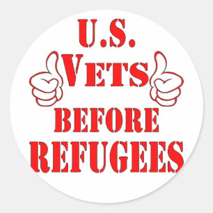 Sticker Rond Vols américains avant les réfugiés
