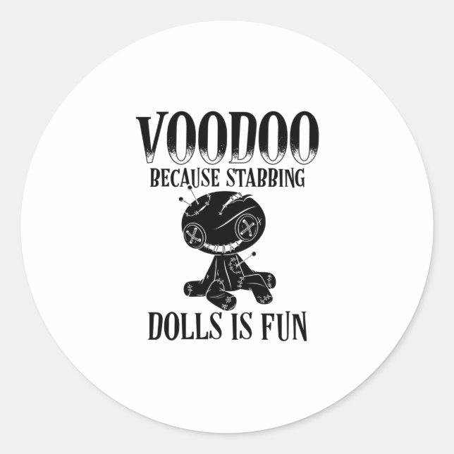 Sticker Rond Voodoo | Voodoo Poupée magique malédiction cadeau (Devant)
