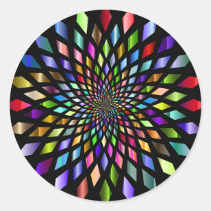 Sticker Rond Vortex arc-en-ciel