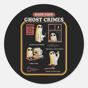 Sticker Rond Vos crimes fantômes Drôle Halloween