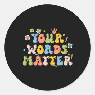 Sticker Rond Vos mots Problème Pathologiste rétro Santé mentale
