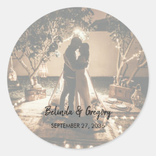 Sticker Rond Vos propres photos Mariage passé