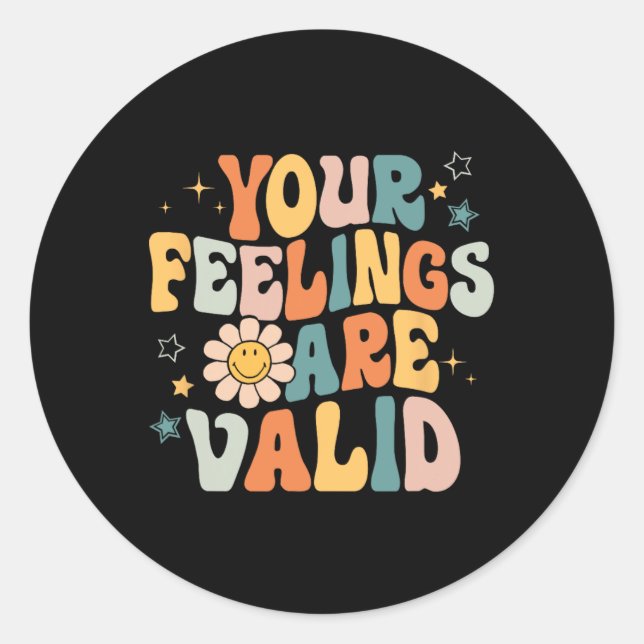 Sticker Rond Vos Sentiments Sont Valides Questions De Santé Men (Devant)