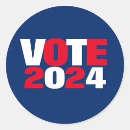 Sticker Rond Vote 2024 élection rouge blanc et bleu