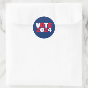 Sticker Rond Vote 2024 élection rouge blanc et bleu