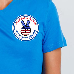 Sticker Rond Vote amusant pour le président de classe : étoile 