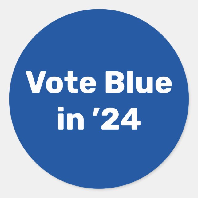 Sticker Rond Vote Blue en 2024 (Devant)