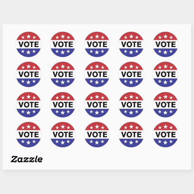 Sticker Rond Vote Button 6 Stars (Feuille)