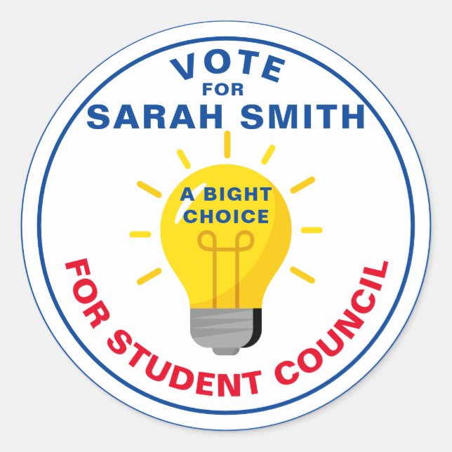 Sticker Rond Vote classique pour le président de classe : CHOIX (Devant)