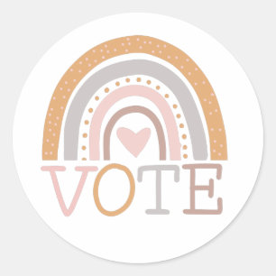 Sticker Rond Vote   Cute Pastel Rainbow Text Design