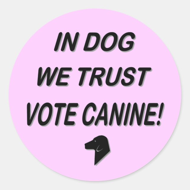 Sticker Rond Vote Dog avec Black Text (Devant)
