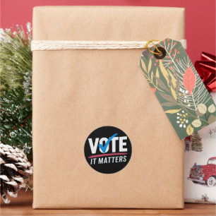 Sticker Rond Vote Élection 2024 Électeur Démocrate Politique 