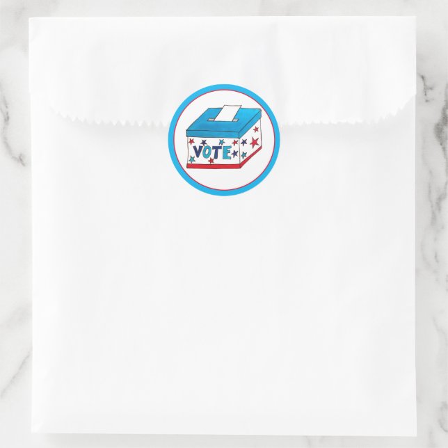 Sticker Rond VOTE Election Day USA Voter urlot Box (Sac)