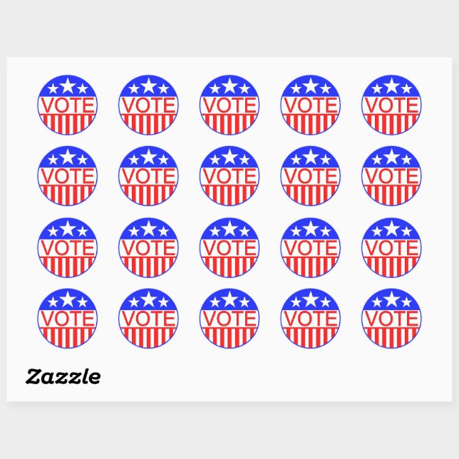 Sticker Rond Vote En Amérique (Feuille)