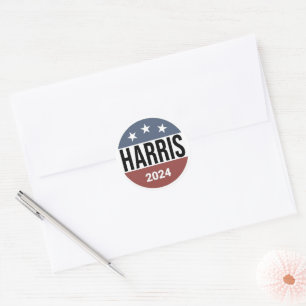 Sticker Rond Vote Harris Democrat Party