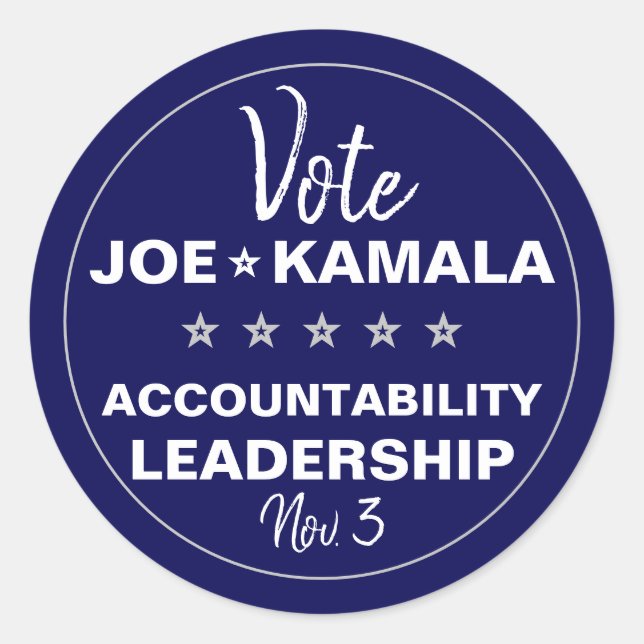 Sticker Rond Vote Joe Biden Kamala Harris Modèle 2024 (Devant)