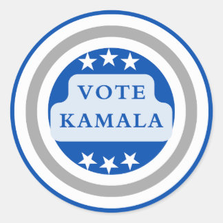 Sticker Rond Vote Kamala Harris. Cercle bleu