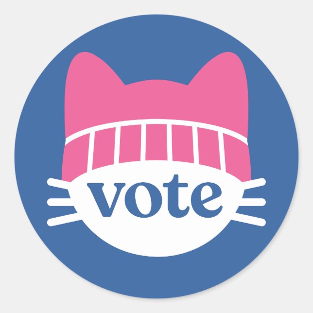 Sticker Rond Vote Kitty Blue (Devant)