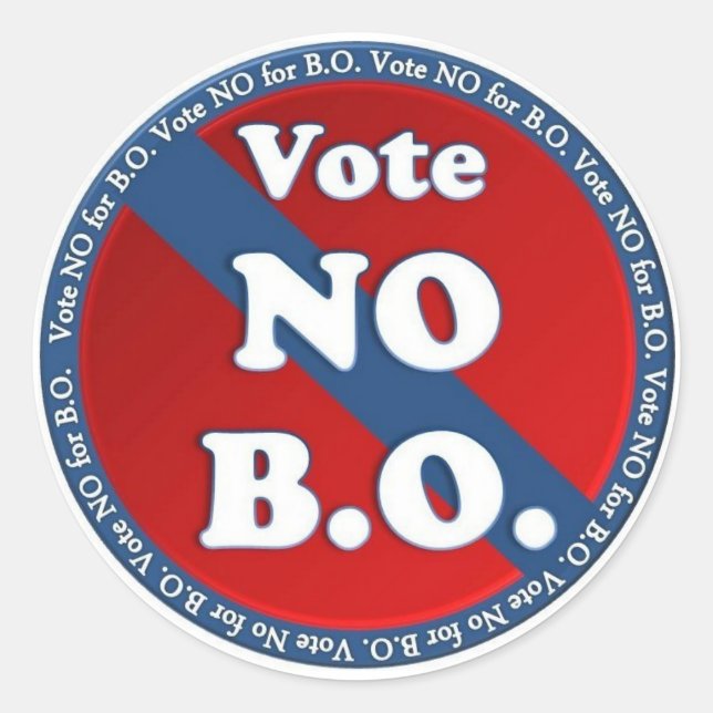 Sticker Rond Vote no pour B.O. (Devant)