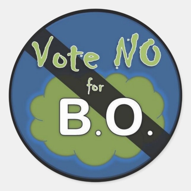 Sticker Rond Vote no pour B.O. (Devant)
