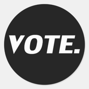 Sticker Rond "vote" noir, blanc
