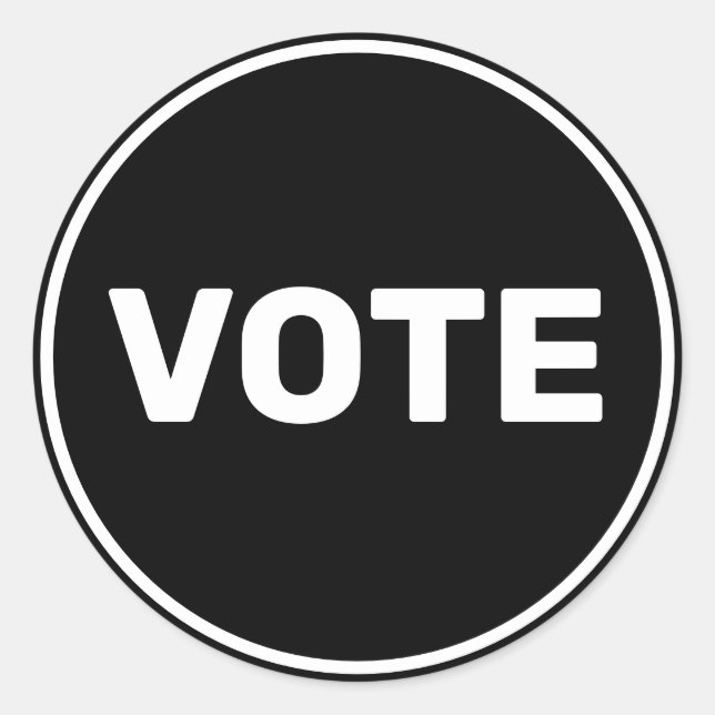 Sticker Rond Vote noir et blanc (Devant)