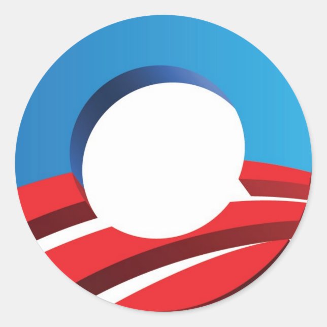 Sticker Rond Vote Obama "O" (Devant)